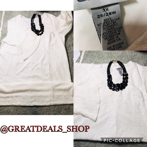 Catherines Dresses & Skirts - ‼️CATHERINES‼️WHITE LACE BELL SLEEVE DRESS